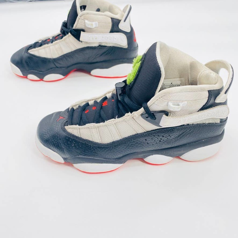 Air Jordan 6 Rings “He Got Game” (GS) Black University Red White Sz 6.5 Y Wmns 8 - Picture 5 of 15